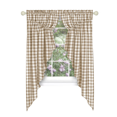 5 of 21:Buffalo Check Gathered Swag Window Curtain Pair, 72x63 Inches 