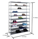 7 of 7:Home Basics 50 Pair Non-Woven Multi-Purpose Stackable Free-Standing Shoe Rack, Grey 