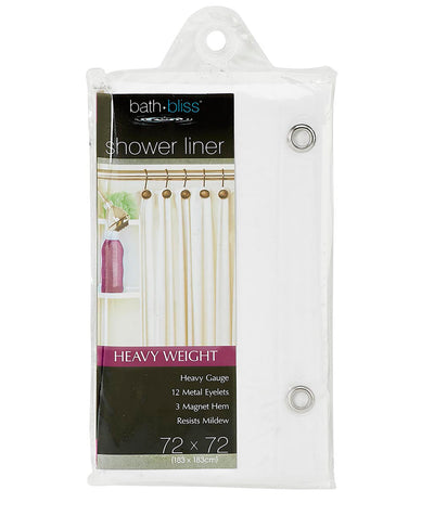 2 of 2:Bath Bliss Heavy Grommet Shower Liner in White 