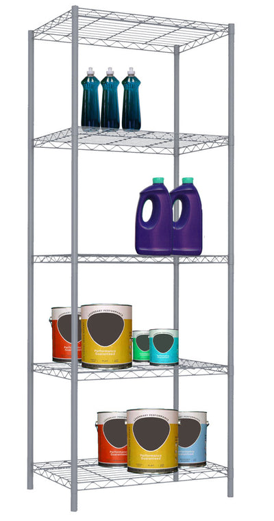 1 of 4:Home Basics Estante de alambre de acero de 5 niveles, gris 