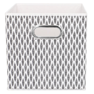 2 of 4:Home Basics Fern Collapsible Non-Woven Storage Bin with Grommet Handle, Black 