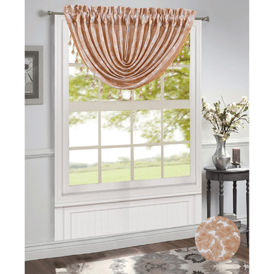 9 of 14:Gina Jacquard Rod Pocket Window Panel and Valance Window Treatment, All Sold Separately 