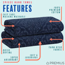 20 of 23:PREMIUS 2 Pack Damask 100% Cotton Yarn Dyed Hand Towel, 16x28 Inches 
