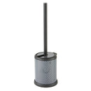 2 of 4:Bath Bliss Self Closing Lid Toilet Brush and Holder in Carbon 