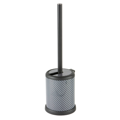 2 of 4:Bath Bliss Self Closing Lid Toilet Brush and Holder in Carbon 
