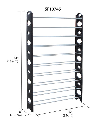5 of 5:Étagère à chaussures en métal Home Basics pour 50 paires, noire 