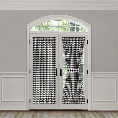1 of 7:Buffalo Check Gingham French Door Panel With Tieback 