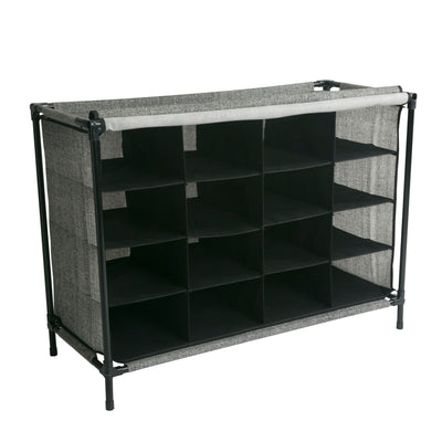 1 of 7:Simplify 16 Compartment Shoe Cubby in Black 