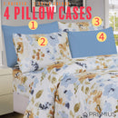 4 of 12:Ensemble de draps infroissables en microfibre imprimés PREMIUS Premium Sunlit Meadow 4 et 6 pièces 