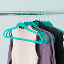 3 of 3:Home Basics 10 Piece Velvet Hanger, Turquoise 