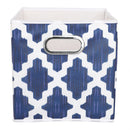 2 of 4:Home Basics Lattice Collapsible Non-Woven Storage Bin with Grommet Handle, Navy 