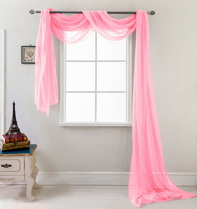 13 of 18:Celine Elegant Sheer Voile Window Scarf, 55x216 Inches 