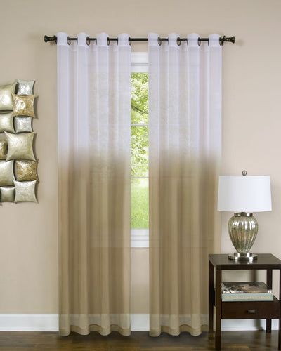 1 of 2:Essence Window Curtain Panel - 52x63 - Tan 