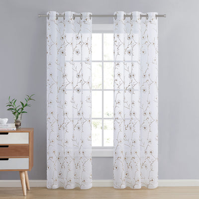 2 of 2:Allie 2-Pack Sheer Grommet Window Panel, 74x84 Inches 