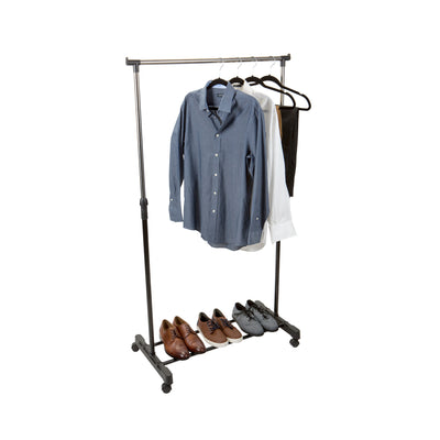 4 of 4:Simplify Single Tier Adjustable Height Rolling Garment Rack 
