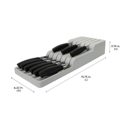 2 of 4:Kitchen Details 2 Tier in Drawer Knife Organizer in Grey 