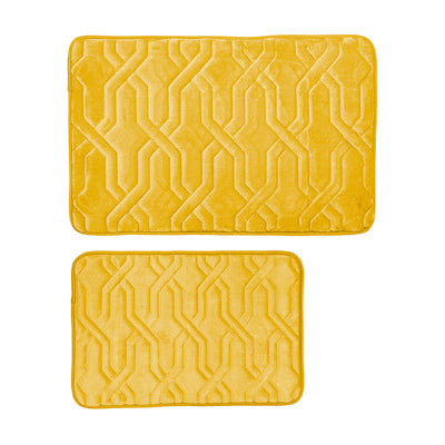 2 of 8:Priscilla Trellis Design 2 Piece Memory Foam Bath Rugs, 17x24-20x30 Inches 