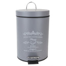 1 of 5:Home Basics Paris 3 Liter Waste Bin, Grey 