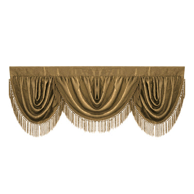 3 of 7:Bellissimo Crushed Satin Rod Pocket Panel And Waterfall Valance Window Treatments 