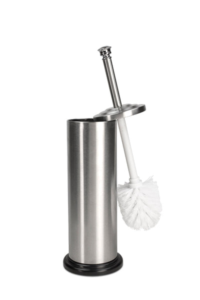 1 of 1:Brosse de toilette en acier inoxydable brossé avec support Home Basics 