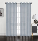 1 of 6:Perry Textured Slub Sheer Grommet Window Panel, Blue, 54x84 Inches 