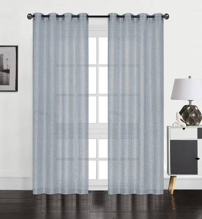 1 of 6:Perry Textured Slub Sheer Grommet Window Panel, Blue, 54x84 Inches 