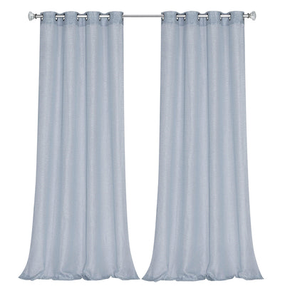 2 of 6:Perry Textured Slub Sheer Grommet Window Panel, Blue, 54x84 Inches 