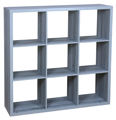 2 of 6:Home Basics 9 Open Cube Organizing Wood Storage Shelf, Grey 