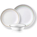 1 of 6:Corelle Vitrelle Glass Round Dinnerware Set, 12 Piece Set, Service for 4, Paloma 