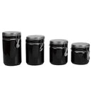 3 of 7:Ensemble de 4 boîtes Home Basics avec couvercles en acier inoxydable, noir 