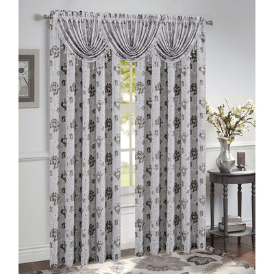 5 of 29:Felicia Jacquard Rod Pocket Window Panel and Valance Treatments, All Sold Separately 