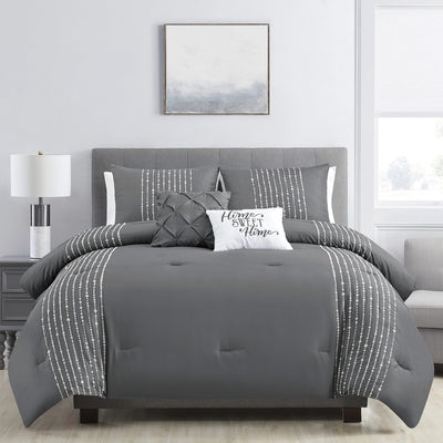3 of 4:Ava 5 Piece Luxurious Embroidered Comforter Set 