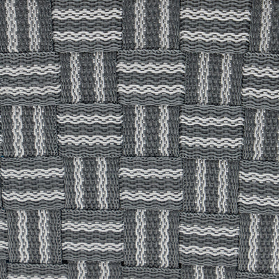 3 of 5:Home Basics - Papelera de almacenamiento extragrande con correa tejida a rayas, color gris 