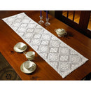 3 of 18:Chemin de table en dentelle vintage au crochet avec étoiles 