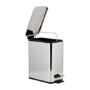 2 of 4:Simplify Slim Rectangular 5 Liter Pedal Trash Bin with Soft Close Lid in Stainless Steel 