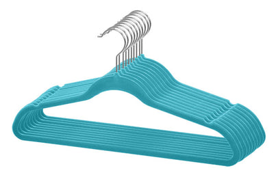 1 of 3:Home Basics 10 Piece Velvet Hanger, Turquoise 