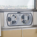 9 of 9:Ventilateur de fenêtre double Comfort Zone avec flux d'air réversible, pale de 7 pouces, blanc 