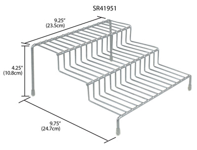 6 of 6:Home Basics Estante para condimentos de acero recubierto de vinilo de 3 niveles, plateado 