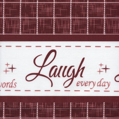 3 of 3:Live, Love, Laugh Window Curtain Valance - 58x14 - Burgundy 