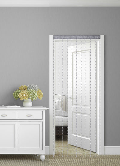 3 of 3:Clarity Jaeger Diamond Beaded Rod Pocket Panel, Silver, 40x84 Inches 