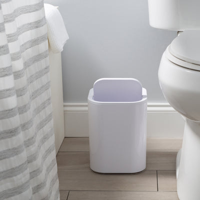 3 of 4:Bath Bliss 8L Acrylic Waste Bin in White 