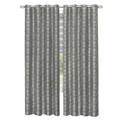 5 of 5:Panel de cortina de ventana con ojales Python - 52x63 - Negro/Plata 