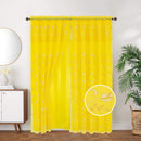 9 of 12:Kylie Embroidered Rod Pocket Window Panel with Attached Valance and Backing, 54x90 Inches 