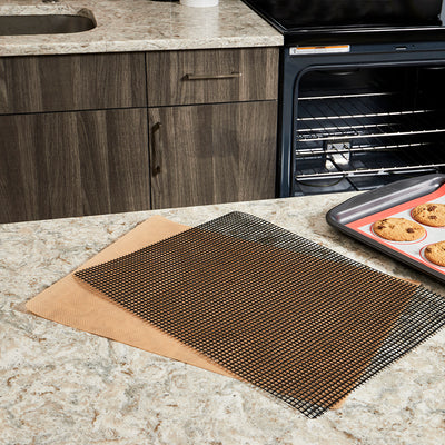 4 of 4:Lot de 3 plaques de cuisson antiadhésives en silicone Home Basics, 40 x 29,5 cm 