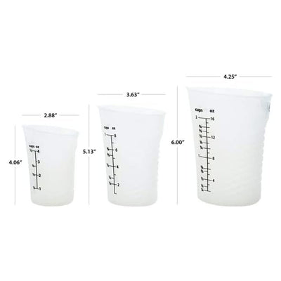2 of 9:Ensemble de 3 tasses à mesurer en silicone haute température Prep Solutions, transparent 