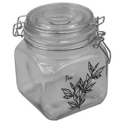 1 of 10:Pot Home Basics Ludlow de 65 cl avec fermoir en métal, transparent 