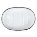2 of 4:Home Basics Skylar - Jabonera ovalada de plástico ABS, color blanco 