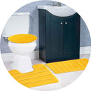 2 of 8:Ensemble de 3 tapis de bain touffetés antidérapants à rayures Atlanta 