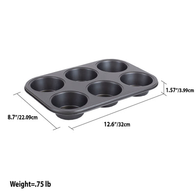11 of 12:Home Basics Non-Stick 6 Cup Muffin Pan 