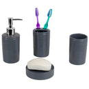 1 of 5:Ensemble d'accessoires de bain Home Basics Horizon 4 pièces, gris 